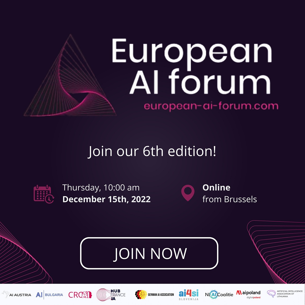 Invitation to 6th edition of the European AI Forum