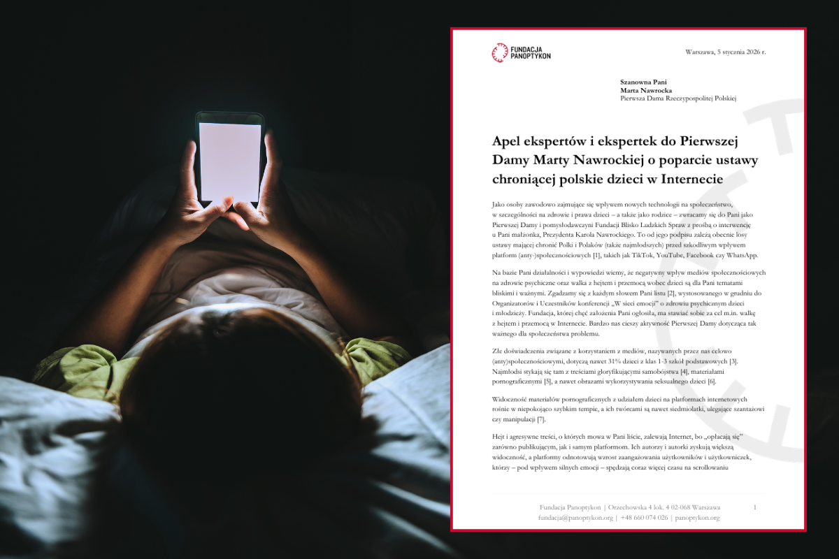 Bezpieczna cyfryzacja zaczyna się od ochrony dzieci. Fundacja poparła apel skierowany do Pierwszej Damy w zakresie DSA.